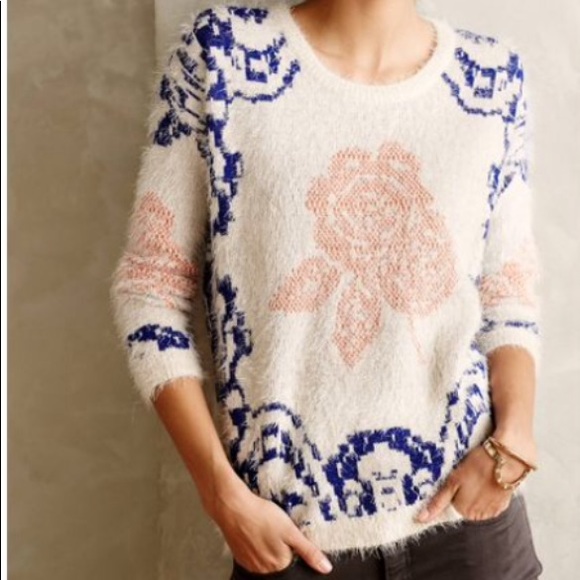 Feathered Rose Scroll Sweater | Poshmark
